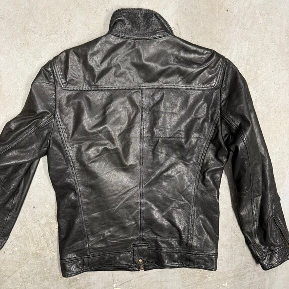 Hugo Boss Lamb Leather Jacket Motorcycle GR-Joetze Black Small - Picture 10 of 16